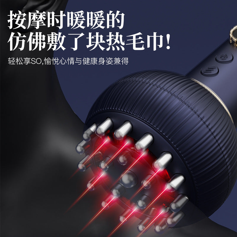 Electric meridian brush scraping device for shoulder and neck massage, abdominal massage, back slimming, belly slimming, and full-body massage and cupping.