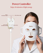 Red light facial mask beauty device, LED red and blue light mask, cross-border home use skincare, infrared therapy, large panel light, custom-made.
