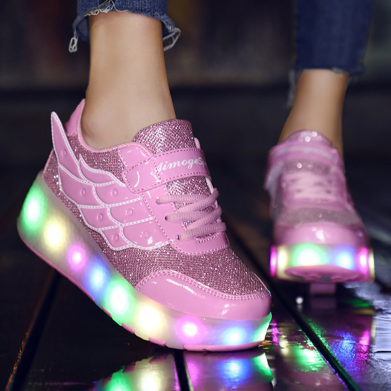 Manufacturers specialize in cross-border two-wheeled Heelys shoes for children, smooth roller shoes, boys and girls, skates, lights, wheel shoes