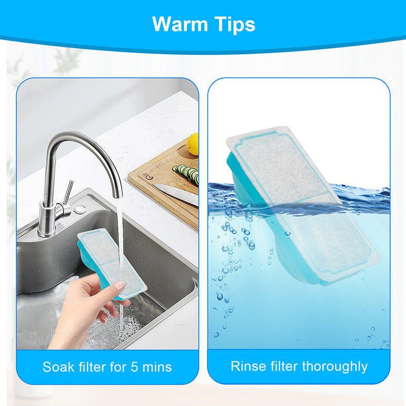 Amazon Pet Water Fountain Rectangular Dual-Wing Filter Cartridge Activated Carbon Resin Multi-Filter Cat Water Feeder Filter Cartridge