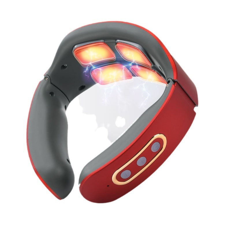 Multi-head neck massager intelligent cervical massager pulse therapy neck protector charging hot compress cervical massager