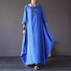2025 Spring/Summer New Arrival Amazon AliExpress Wish Literary Loose Plus Size Cotton Linen Long Dress