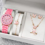 Women's White Heart-Design Quartz Watch - Silicone Strap
