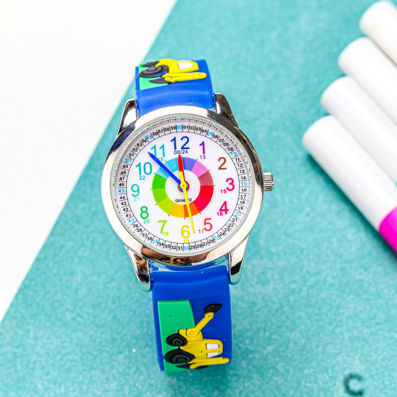 Kids' Black Quartz Watch - Waterproof, 34mm