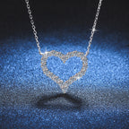 T-brand clavicle chain necklace, S925 sterling silver plated with Pt950 moissanite, heart-shaped moissanite pendant, factory direct sales.