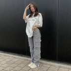 American street overalls women's summer 2022 cross-border European and American vibe style new function loose casual trousers women