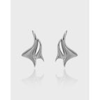 655 Korean version of ins original design simple and versatile seagull series texture S925 sterling silver earrings for women