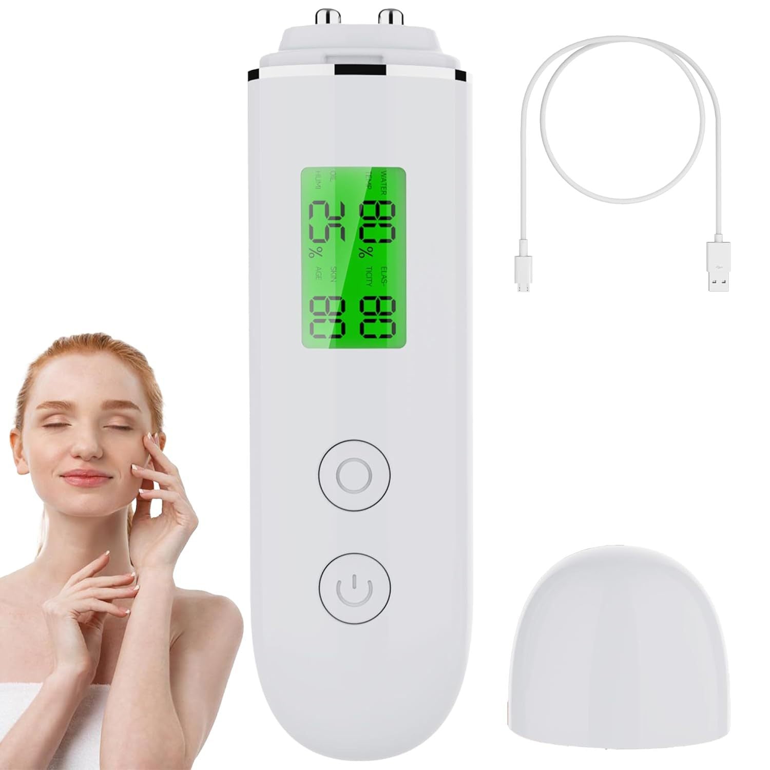 Amazon Bestselling Skin Moisture Tester, Skin Hydration and Oil Detector, Fluorescent Detection Pen, Thermometer and Hygrometer