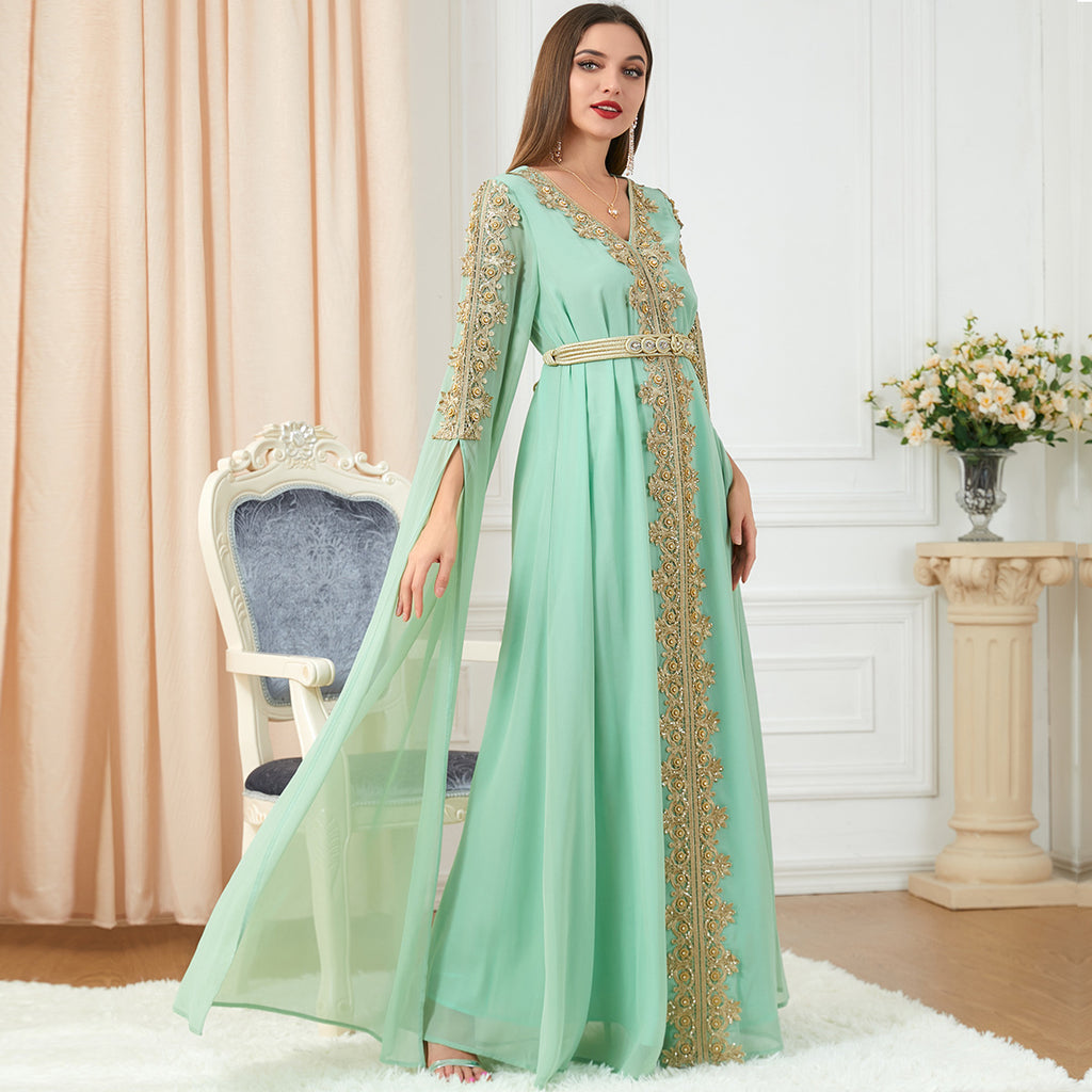 Spliced Sleeve Women's Maxi Dress