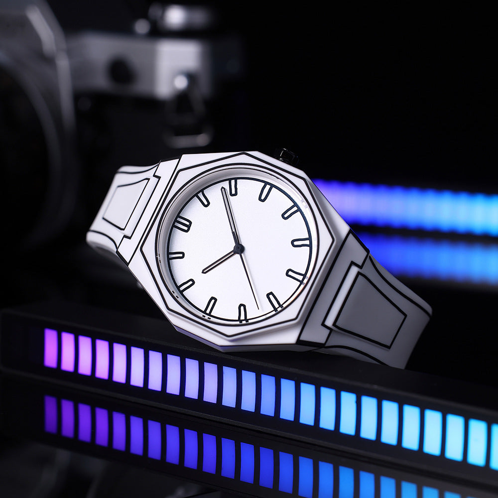 Black Silicone Quartz Watch - Large Dial, Waterproof
