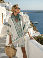 2026 European and American New Style Striped Casual V-neck T-shirt and Linen-style Set with Loose Shorts