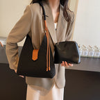 High-grade niche knitted underarm bag for women with large capacity 2025 new casual one-shoulder hand-held commuter bucket bag