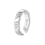 017 Korean style niche personalized silver pair ring simple geometric irregular texture texture S925 sterling silver ring for women