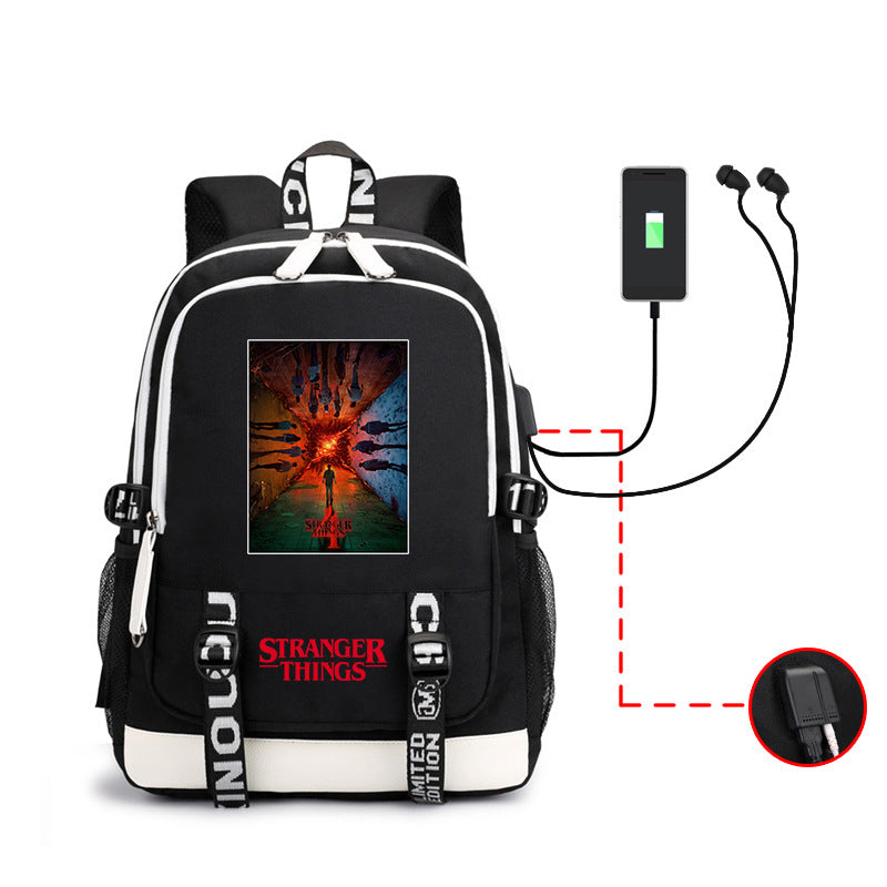 Cross-border Stranger Things Stranger Things4 peripheral backpack student school bag business computer bag