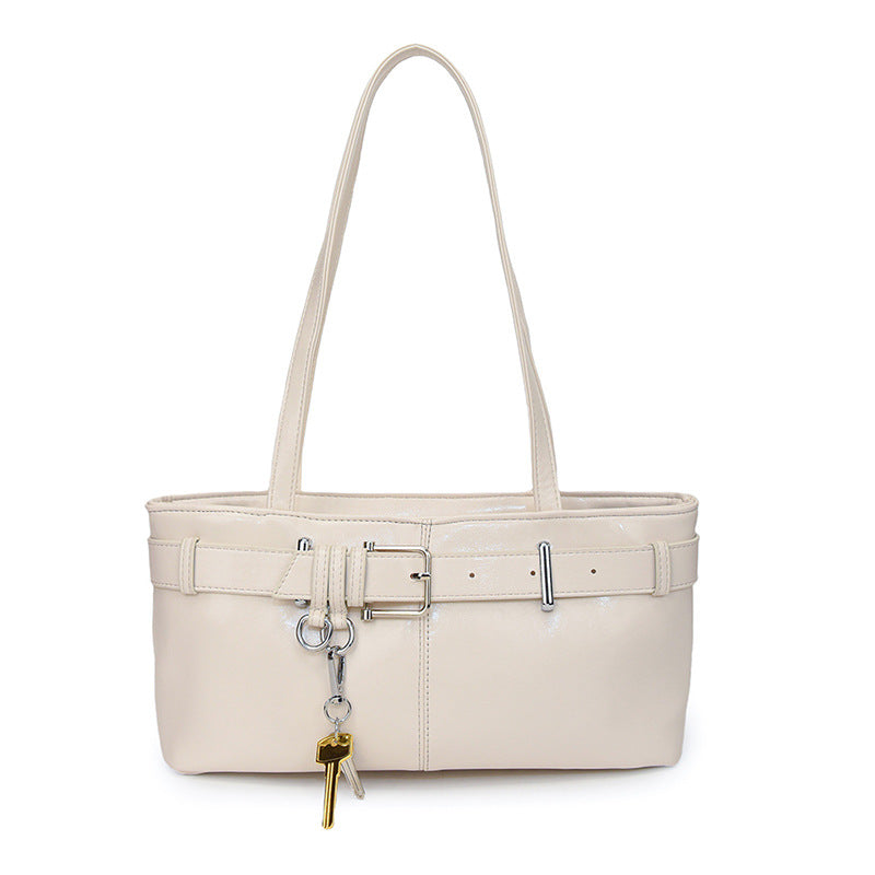 Niche high-end commuter shoulder bag for women 2024 new autumn and winter retro all-match hot girl motorcycle underarm bag