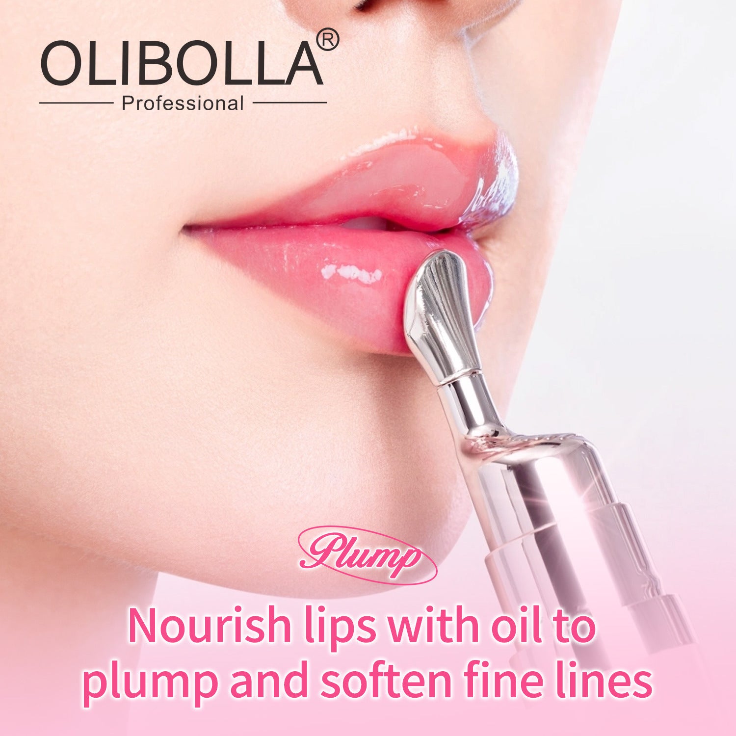 OLIBOLLA Metal Massage Head Mirror Lip Gloss Essence Moisturizes, Plumps, Reduces Lip Lines - Popular Makeup Product