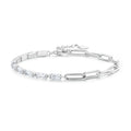 Aifle simple original sterling silver s925 chain zircon bracelet platinum-plated simple round ring bracelet