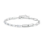 Aifle simple original sterling silver s925 chain zircon bracelet platinum-plated simple round ring bracelet