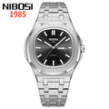 Men's Black Steel Quartz Watch - Waterproof, Luminous