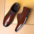 Men's Dark Brown Leather Work Shoes | Aladinae