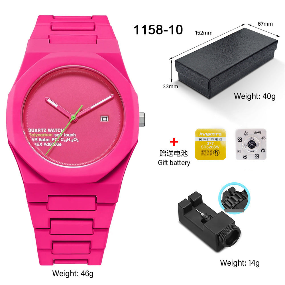 SHUAIKE new personality fashion large dial women's watch candy color trend fashion watch decorative color watch