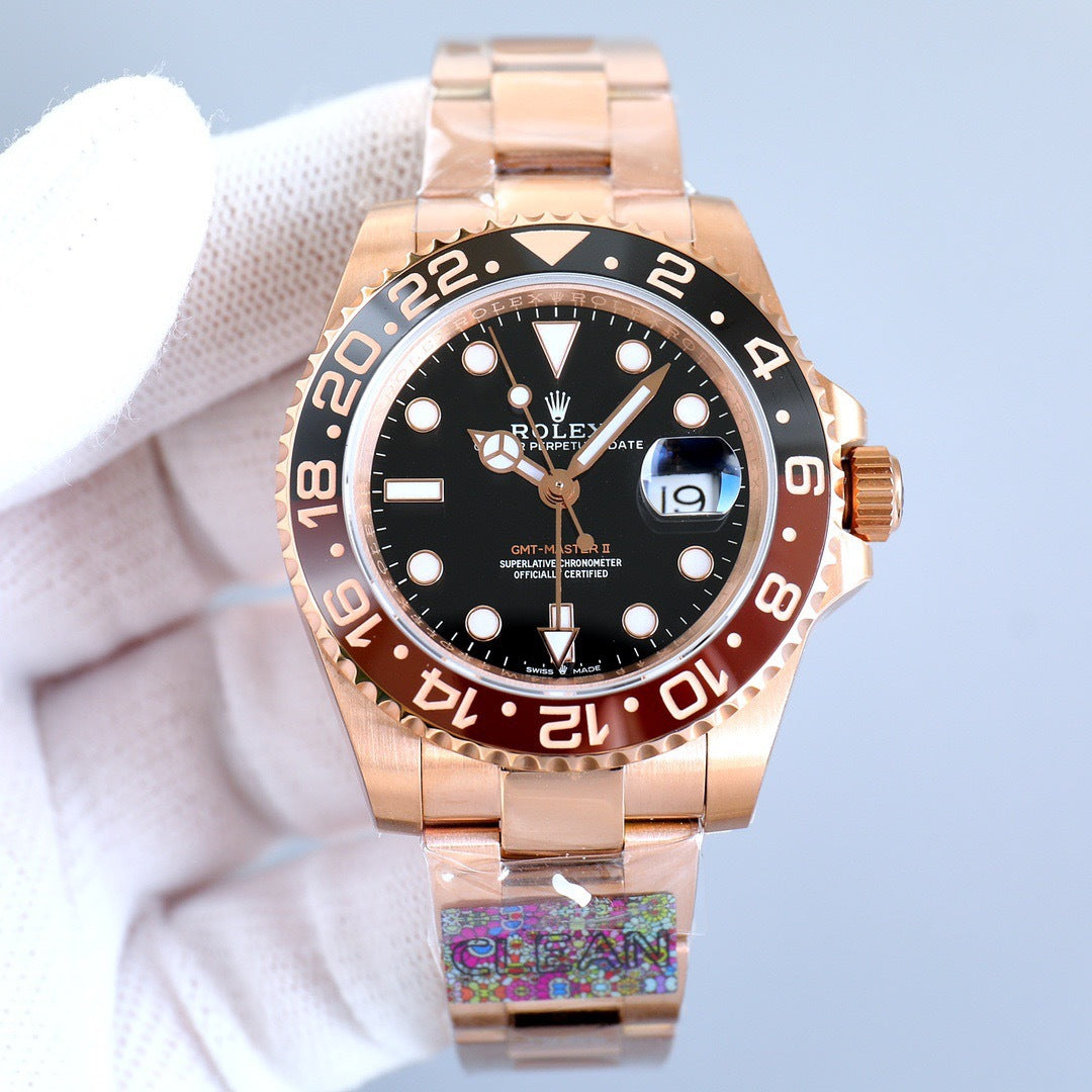 Cross-border GMT-Master II watch with steel band, Submariner, Yacht-Date watch, fully automatic mechanical waterproof watch