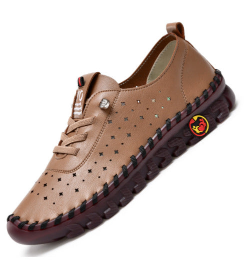 Cross-border explosive style handmade tendon soft sole mother shoes women's 2022 spring and summer new independent station flat single shoes casual shoes