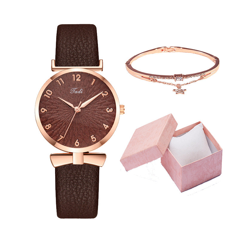 Women's Light Blue Watch and Bracelet Set - Quartz