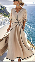 Independent website's new summer European and American style Bohemian elegant dress, cross-border style commuter long dress