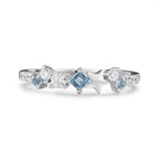 Cross-border hot selling s925 sterling silver five-pointed star white blue zircon ring female simple fashion European and American style index finger ring