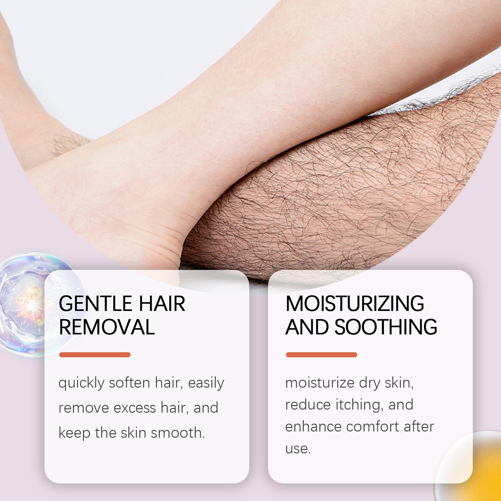 OCEAURA Body Hair Removal Cream: Gentle body hair removal for hands, legs, and skin; suitable for both men and women.