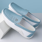 Men's White Soft Sole Leather Slip-On Shoes | Aladinae