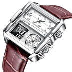 LIGE new electronic quartz dual display watch men's waterproof watch multi-function electronic watch quartz watch