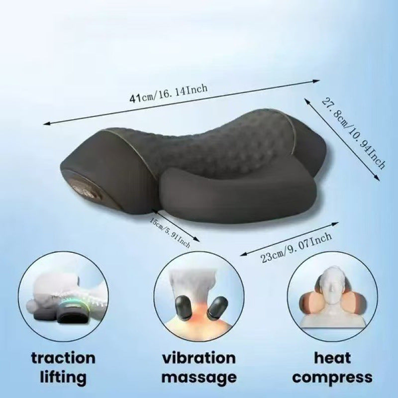 Cross-border cervical pillow for cervical spine support, massage, non-traction, heating, repair, cylindrical shape, sleep aid, and neck support.
