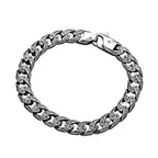 925 Sterling Silver Cuban Silver Bracelet for Men, Vintage Style, Handmade, Light Luxury, Tang Grass Pattern, Men's Jewelry Bracelet