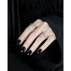 017 Korean style niche personalized silver pair ring simple geometric irregular texture texture S925 sterling silver ring for women
