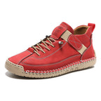 Women's Military Green Flat Boots - Hand-Stitched