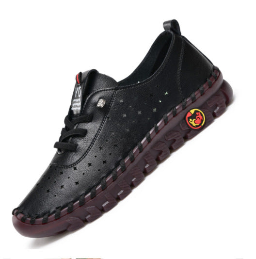 Cross-border explosive style handmade tendon soft sole mother shoes women's 2022 spring and summer new independent station flat single shoes casual shoes