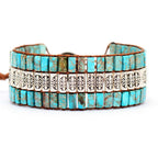 New Cross-border Handmade Beaded Bracelet Emperor Stone Antique Metal Bead Braided Jewelry European and American Popular Jewelry