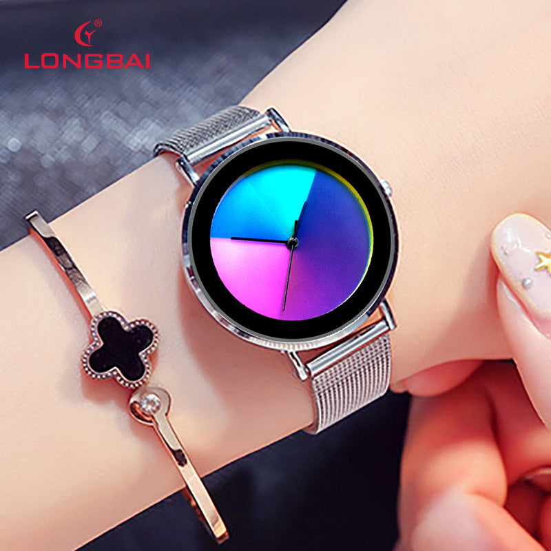 Women's Black Quartz Watch - Waterproof, Perspective Window