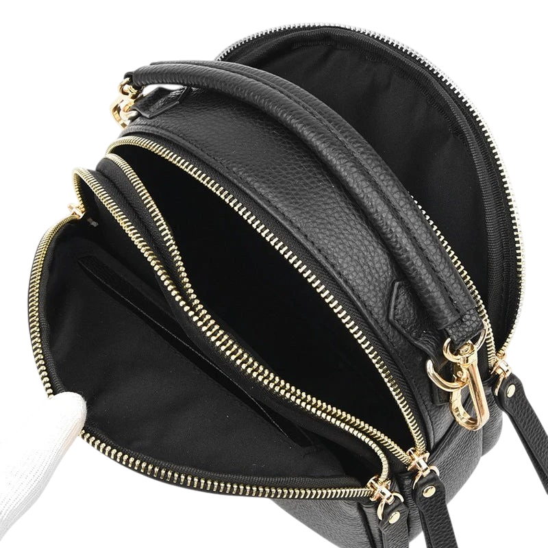 2023 new simple first layer cowhide backpack women's versatile genuine leather multi-layer lightweight high-end small backpack