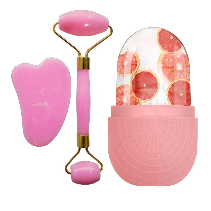 Cross-border facial massage stick double-headed face massager heart-shaped scraping beauty massage board massage roller spot