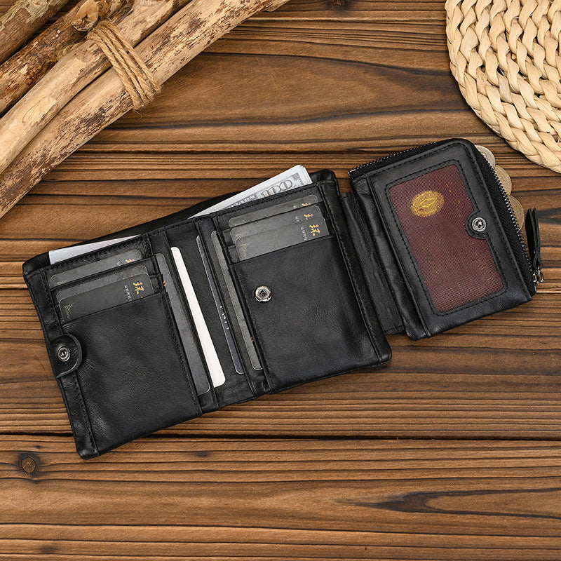 Men's RFID Genuine Leather Multi-Card Wallet | Aladinae