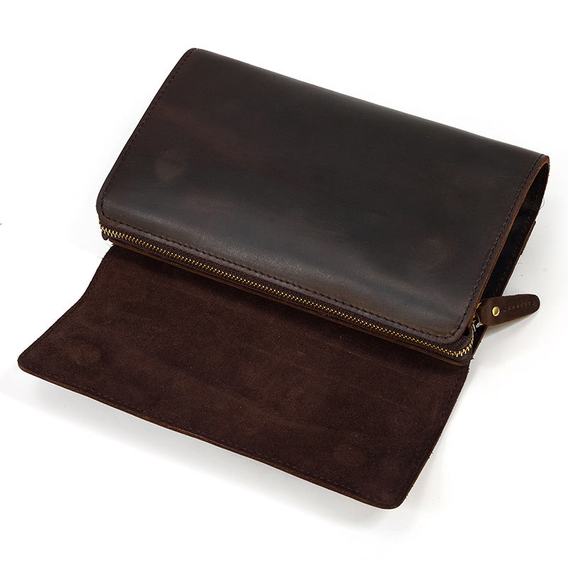 Large Capacity Leather Clutch Bag – Crazy Horse | Aladinae