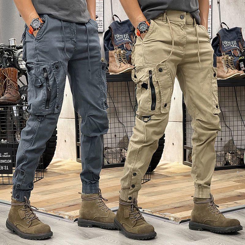 Men's Black Tactical Cargo Pants – Straight Fit | Aladinae