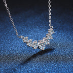 S925 sterling silver pendant for women, plated with Pt950, featuring a 1.7-carat D-color moissanite design inspired by the Seven Princesses necklace, in a traditional Chinese style.