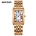 Men's Coffee Silver Rectangular Watch - Roman Numerals