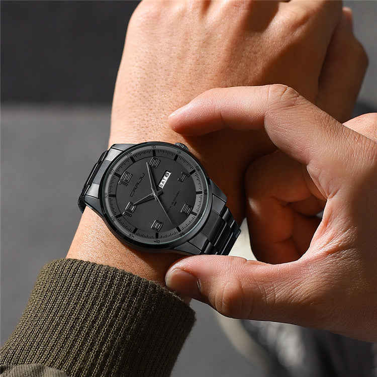 Men's Steel Watch - Calendar, Waterproof
