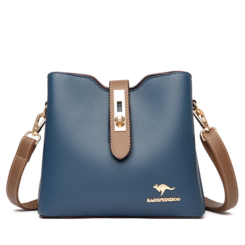 Bag women's bag new style 2021 Messenger shoulder bag women hit color fashion women's bucket bag women Europe and America one piece dropshipping