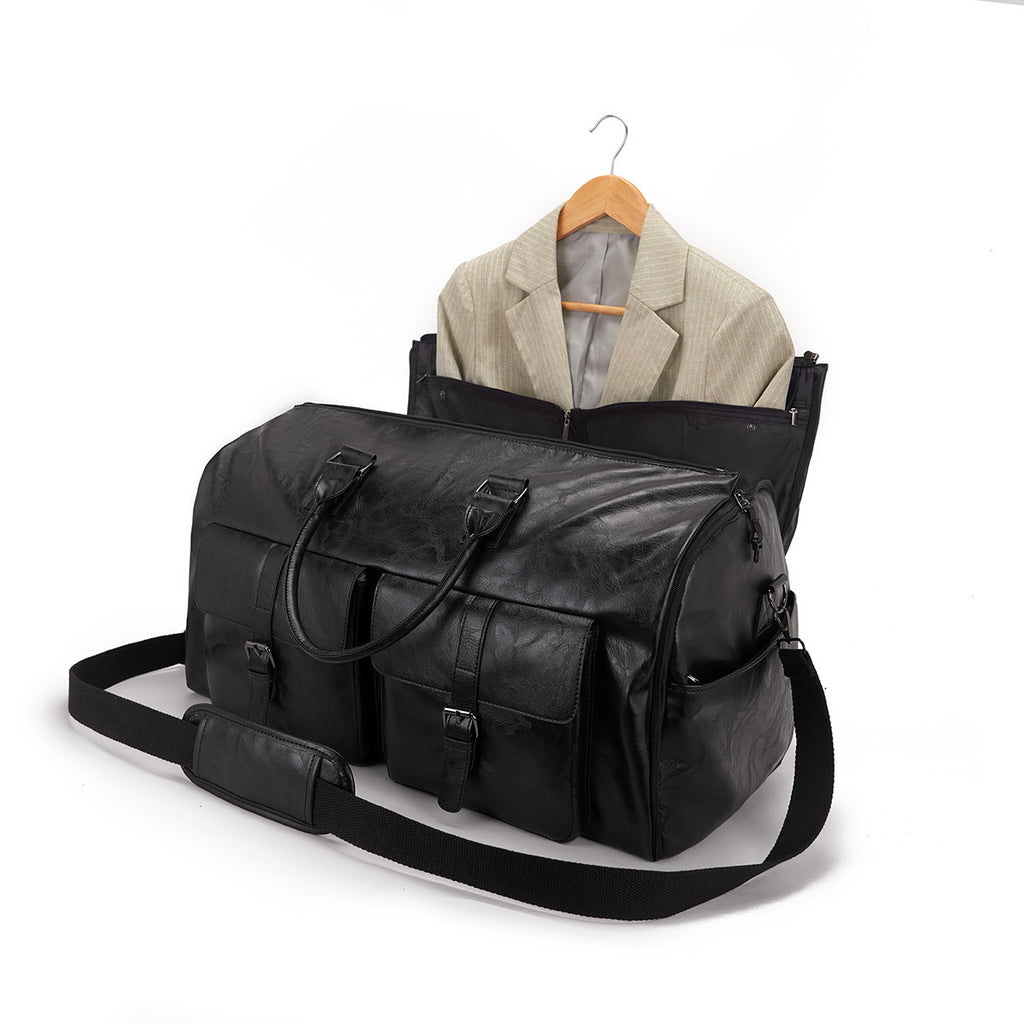 Guangzhou factory spot Amazon travel convenient carry-on clothing bag large PU leather duffel bag women's fashion